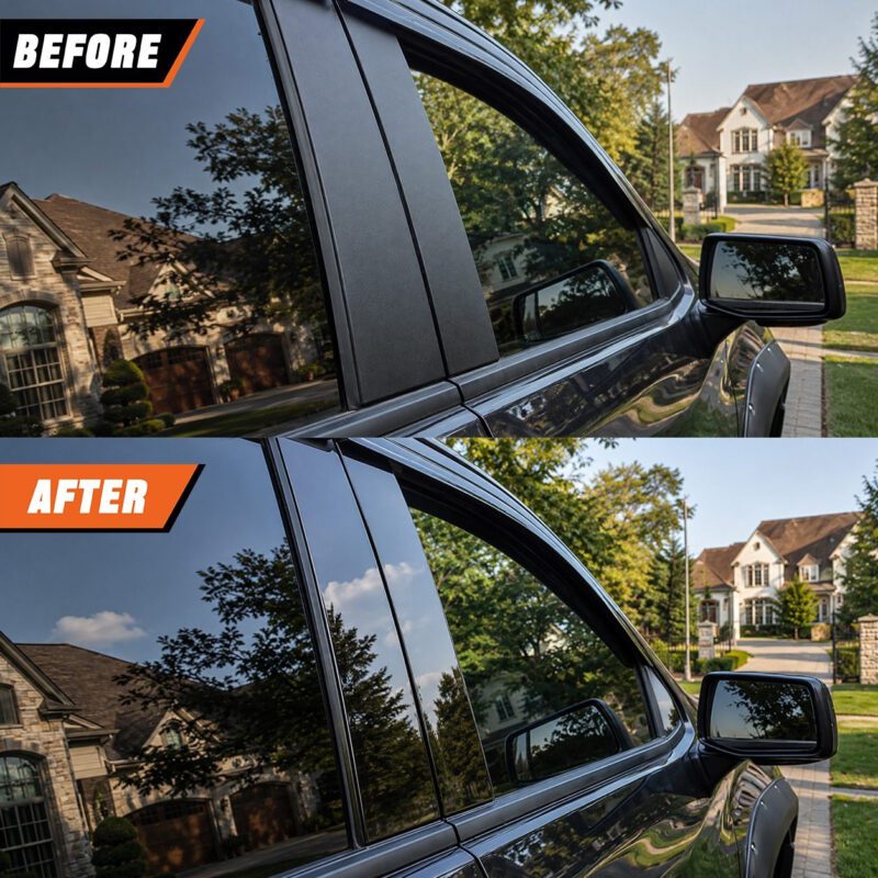 2019 2026 silverado b pillar trim covers before after 1